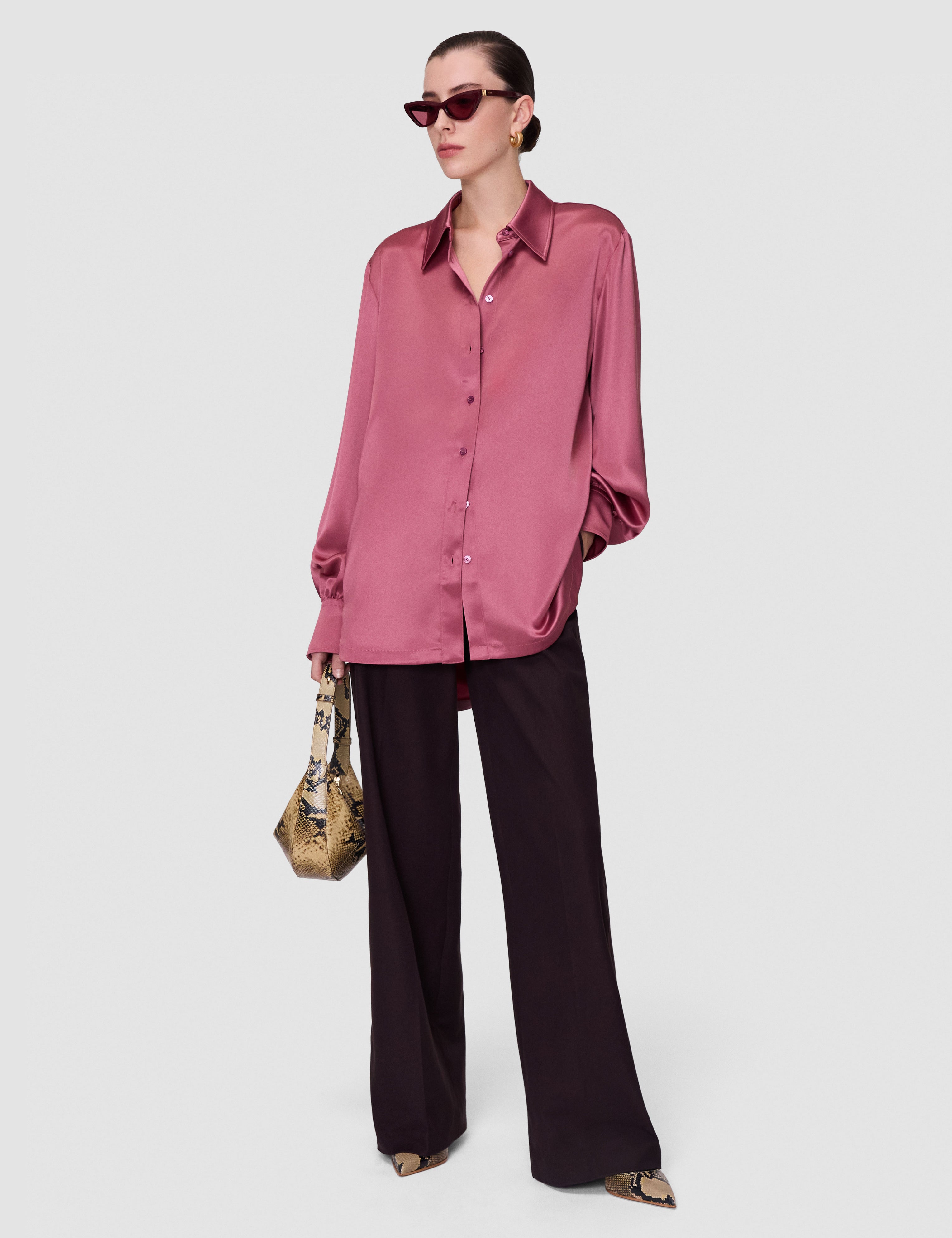 Pink Dieu Double Satin Shirt - Joseph