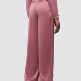 Pink Dijon Double Satin Trousers - Joseph