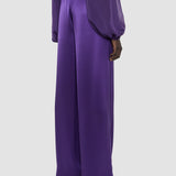 Purple Dijon Double Satin Trousers - Joseph