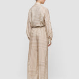 Beige Dijon Printed Silk Trousers - Joseph