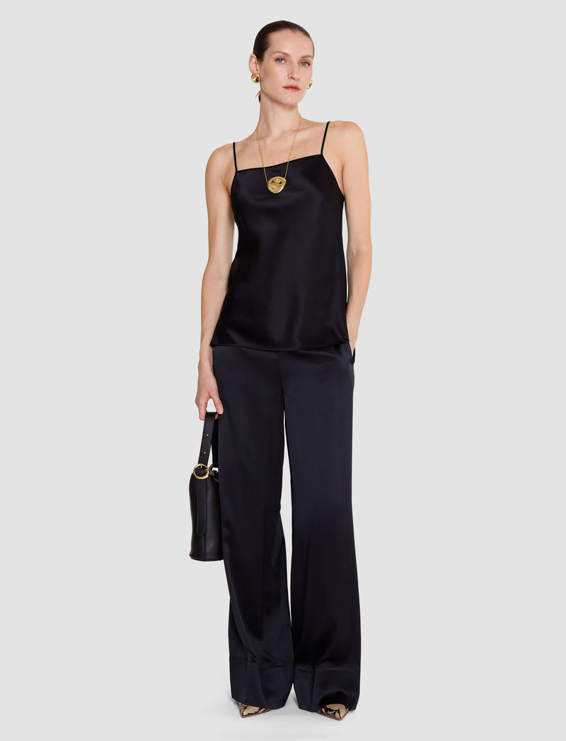 Black Dijon Silk Satin Trousers - Joseph