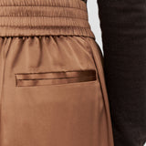 Brown Dijon Silk Satin Trousers - Joseph