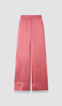 Pink Dijon Silk Satin Trousers - Joseph