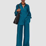 Pantalon Dijon en soie rayée 