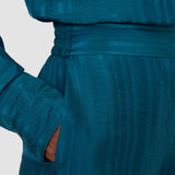 Pantalon Dijon en soie rayée 