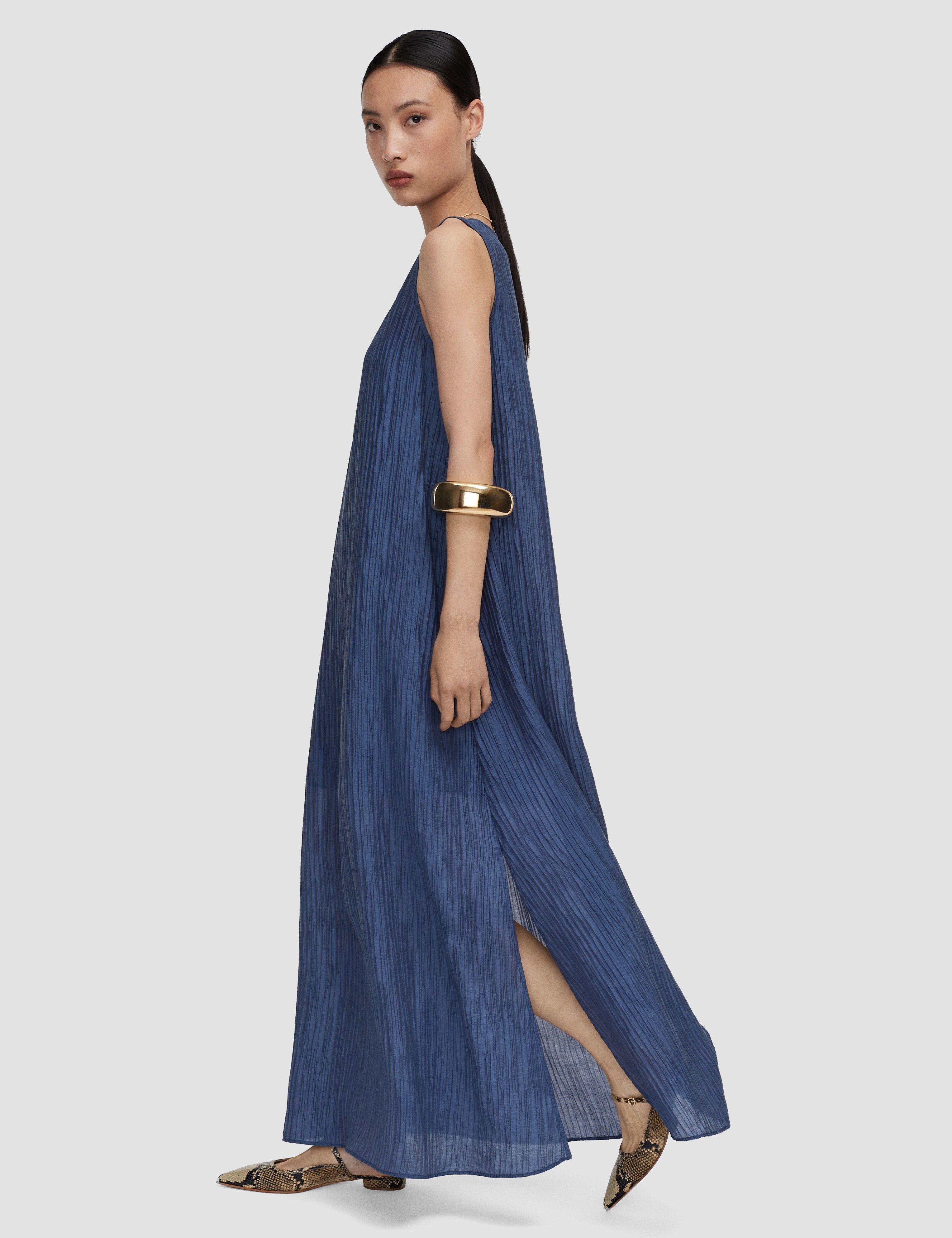 Blue Dion Fluid Crinkle Dress - Joseph