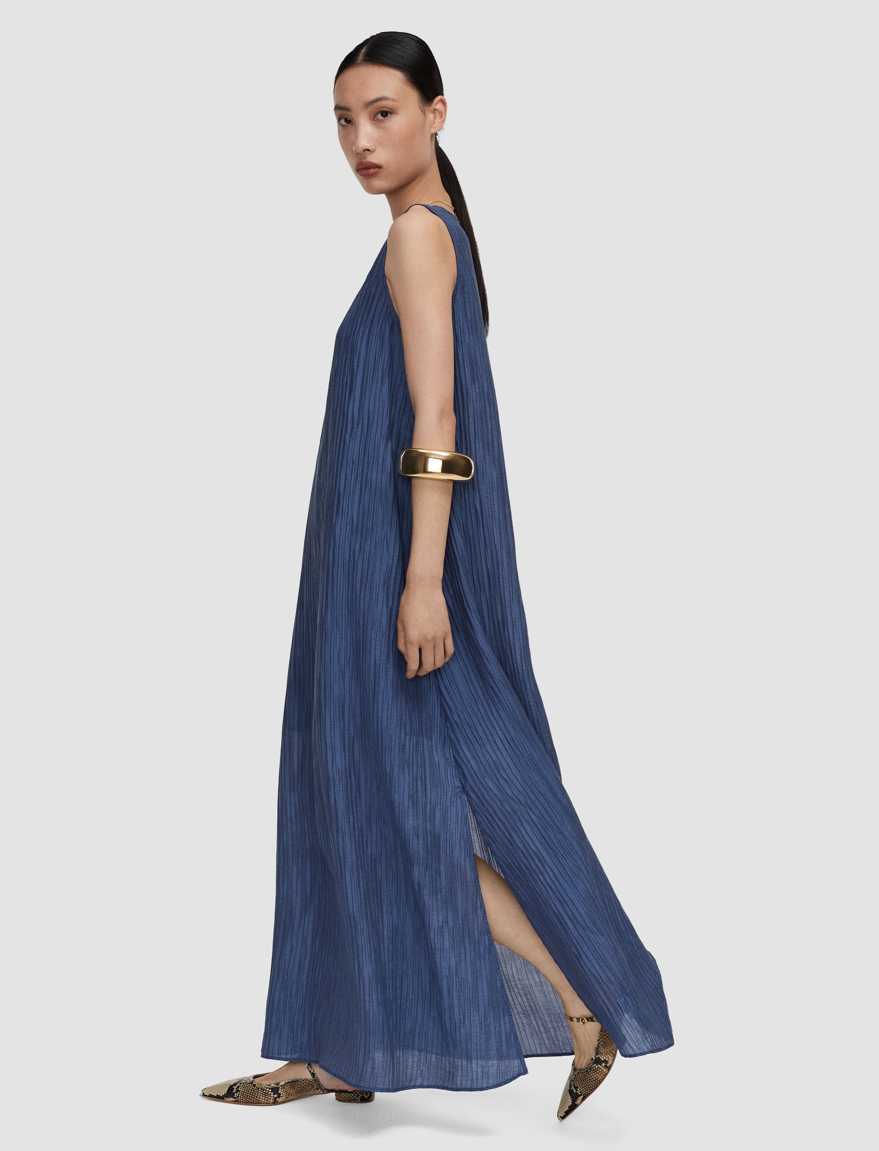 blue-dion-fluid-crinkle-dress-JOSEPH