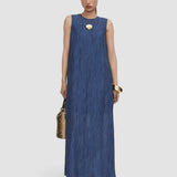 Blue Dion Fluid Crinkle Dress - Joseph