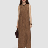 Brown Dion Fluid Crinkle Dress - Joseph