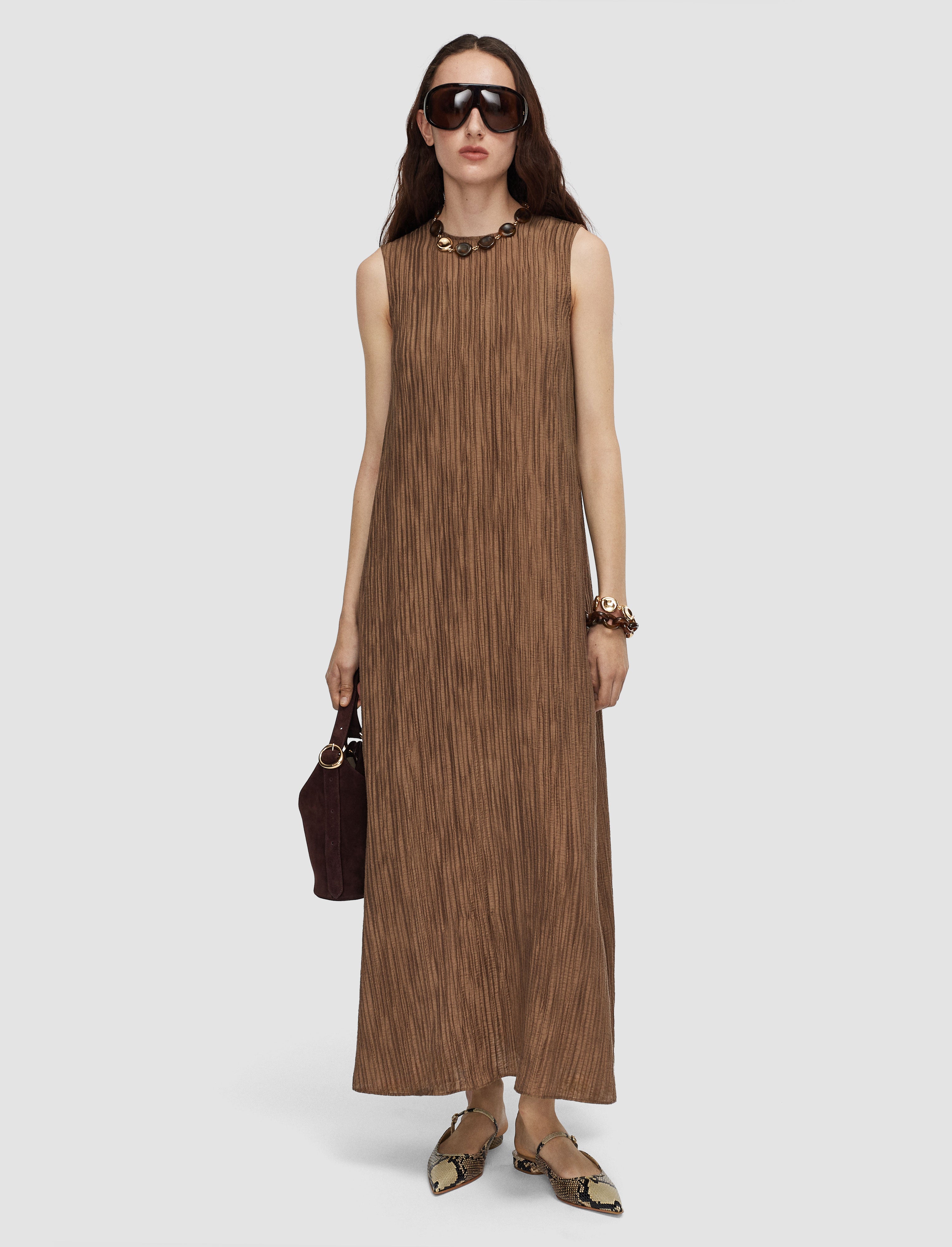 brown-dion-fluid-crinkle-dress-JOSEPH