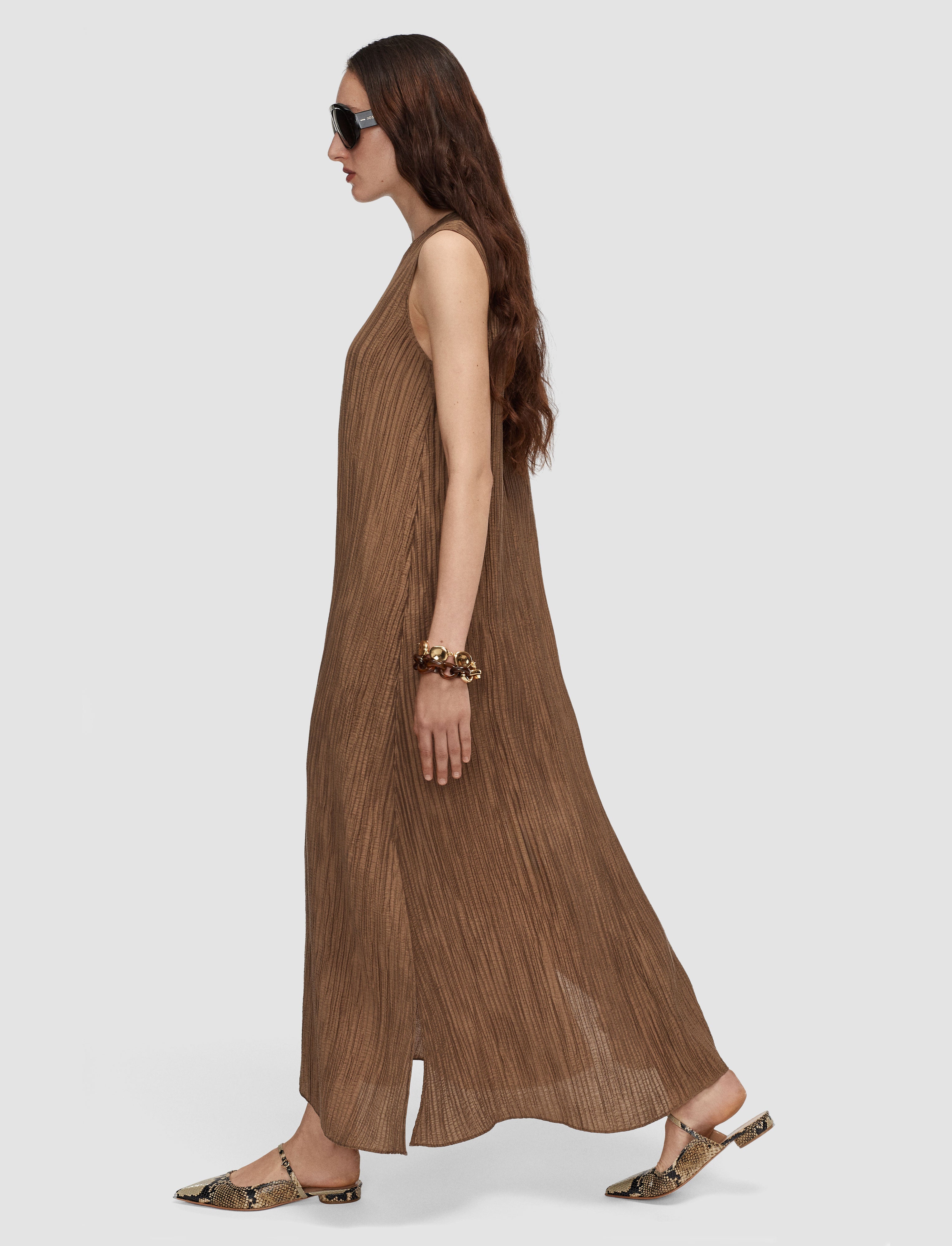brown-dion-fluid-crinkle-dress-JOSEPH