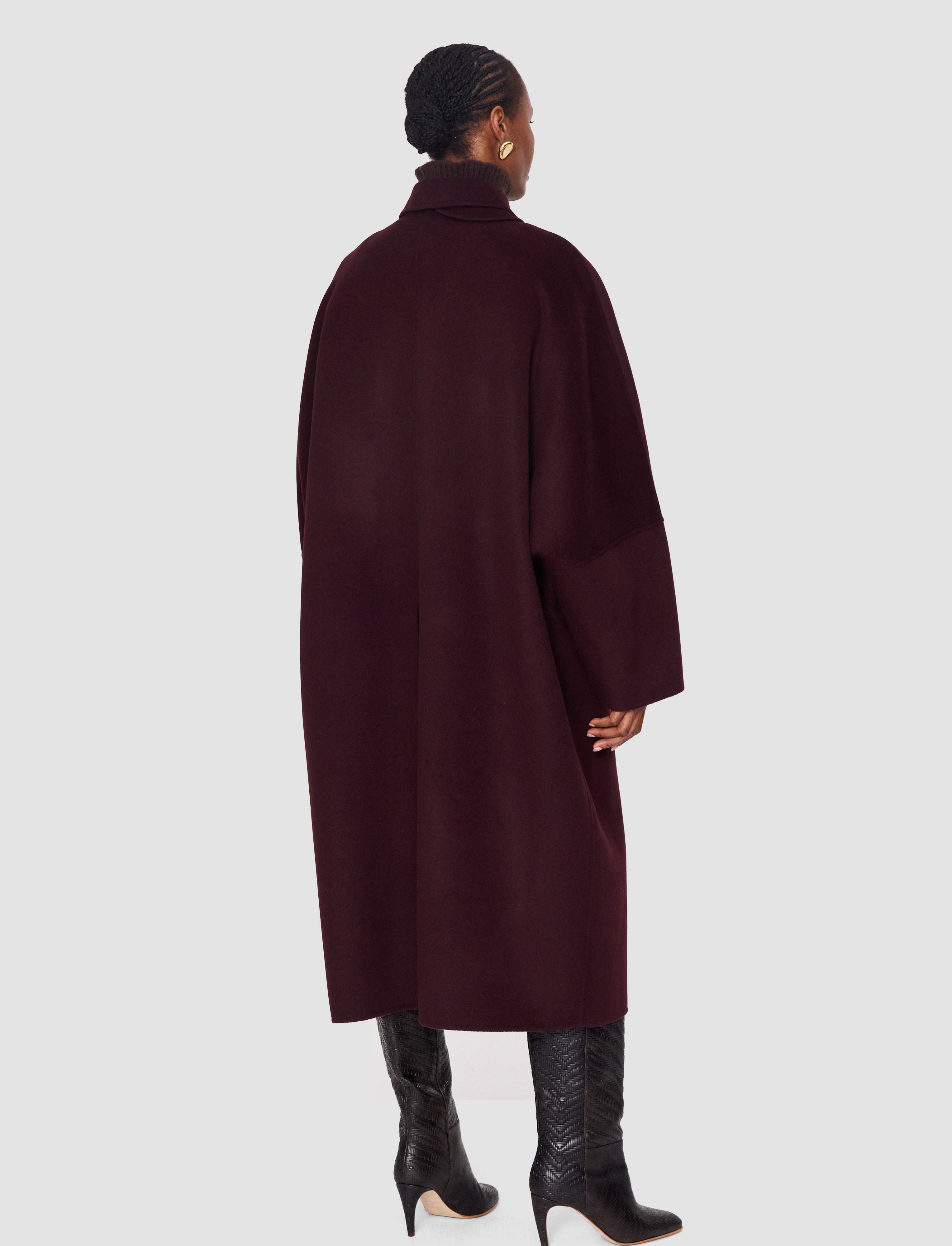Donna Double Face Cashmere Coat in Purple | JOSEPH GB