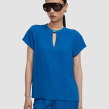 Blue Donna Crepe Top - Joseph