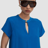 Blue Donna Crepe Top - Joseph