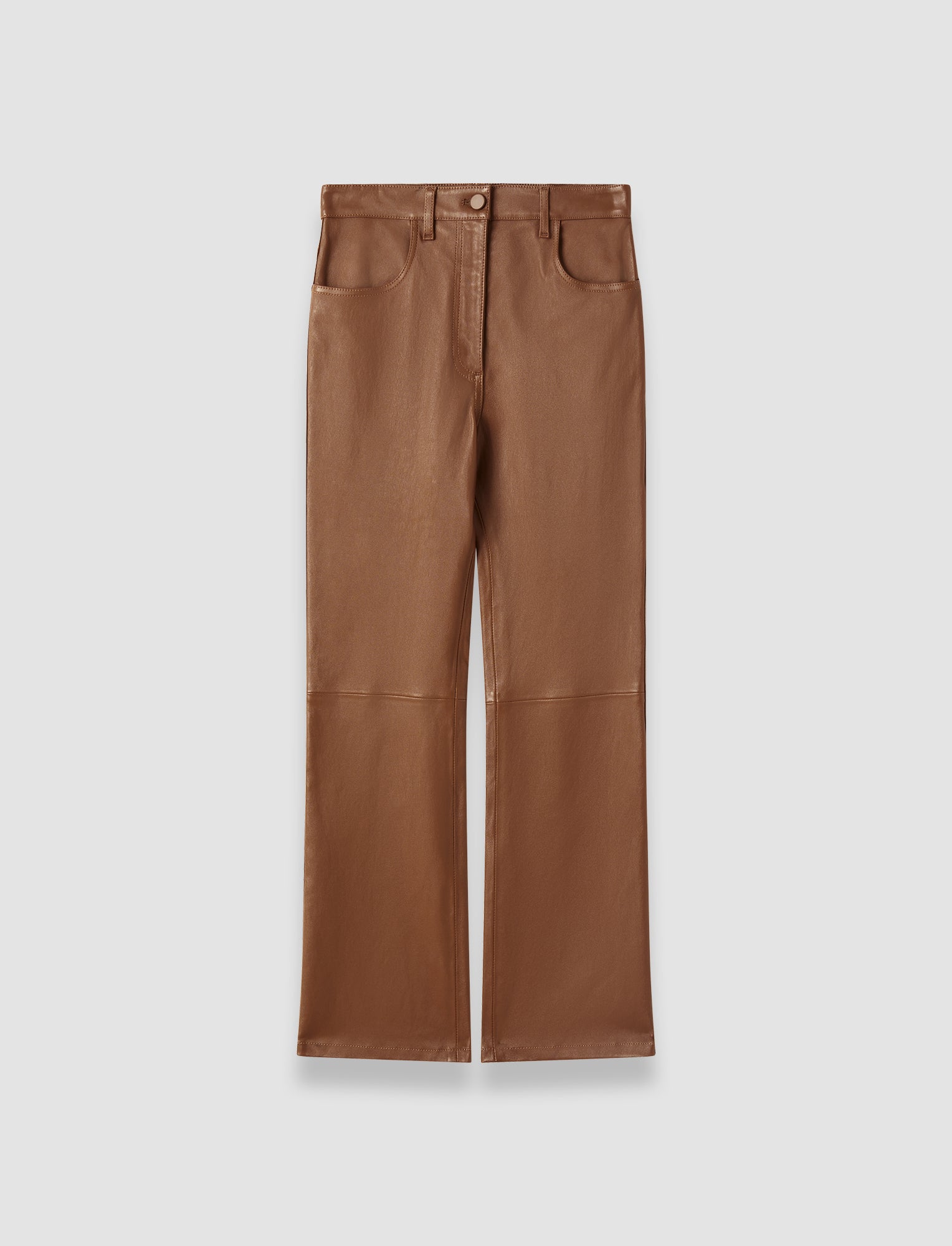 Duke Leather Stretch Trousers in Brown | JOSEPH GB