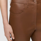 Brown Duke Leather Stretch Trousers - Joseph