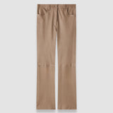 Brown Duke Leather Stretch Trousers - Joseph