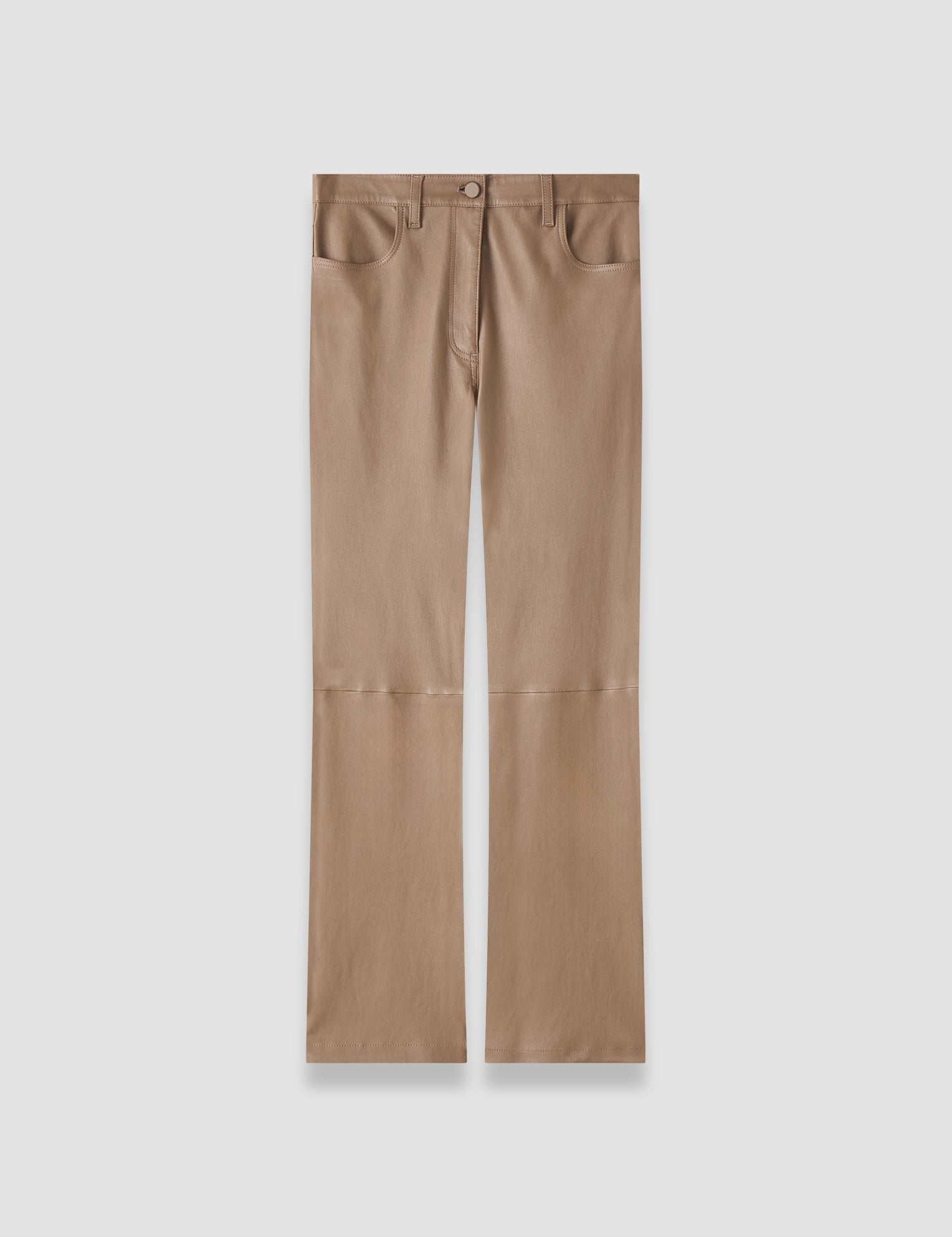 Brown Duke Leather Stretch Trousers - Joseph