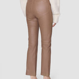 Brown Duke Leather Stretch Trousers - Joseph