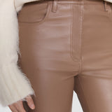 Brown Duke Leather Stretch Trousers - Joseph