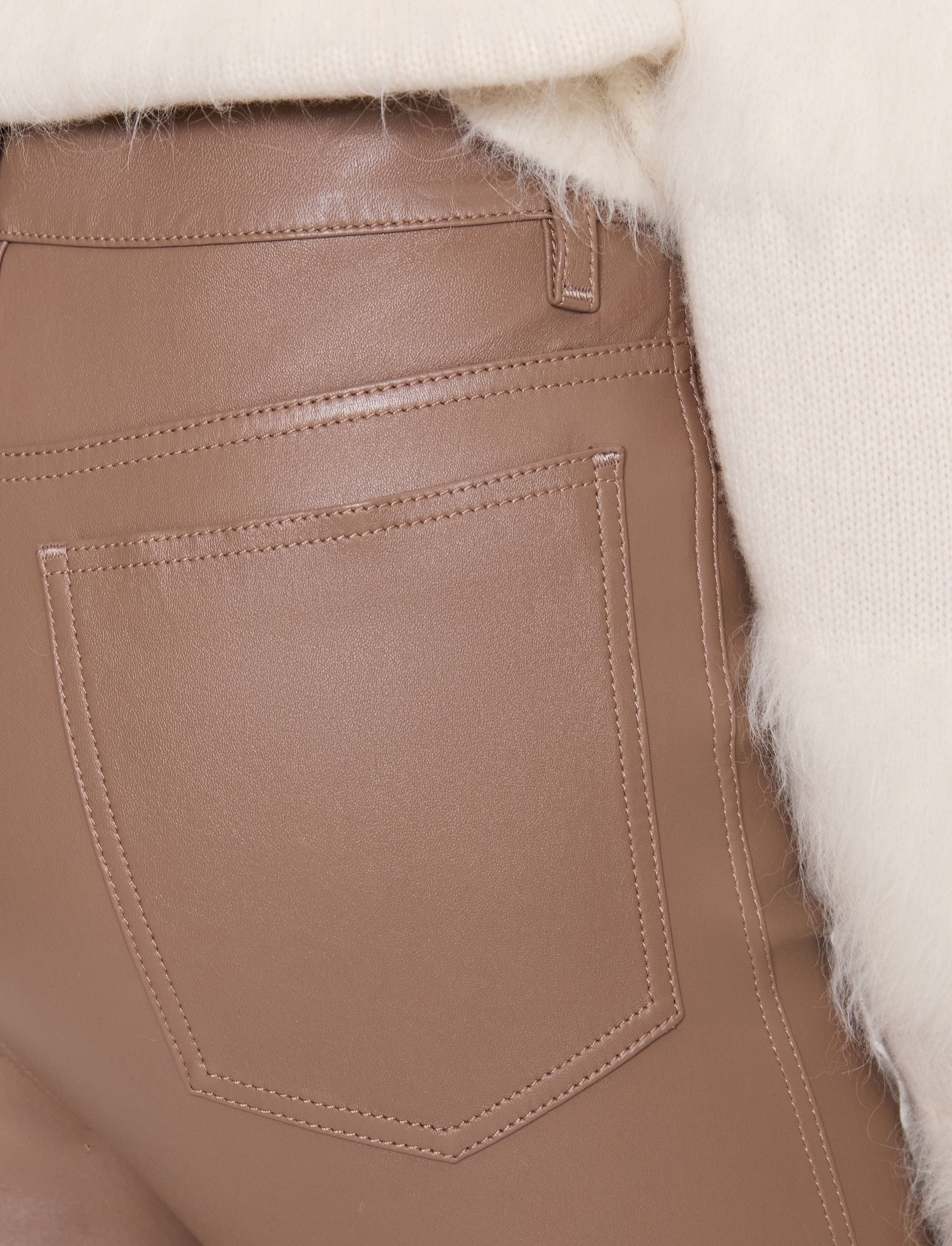 Duke Leather Stretch トラウザーズ - 茶色 | JOSEPH JP