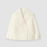 White Eddie Wool Boucle Coat - Joseph