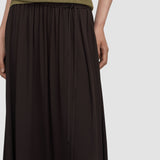 Brown Elba Silk Blend Crepe Skirt - Joseph