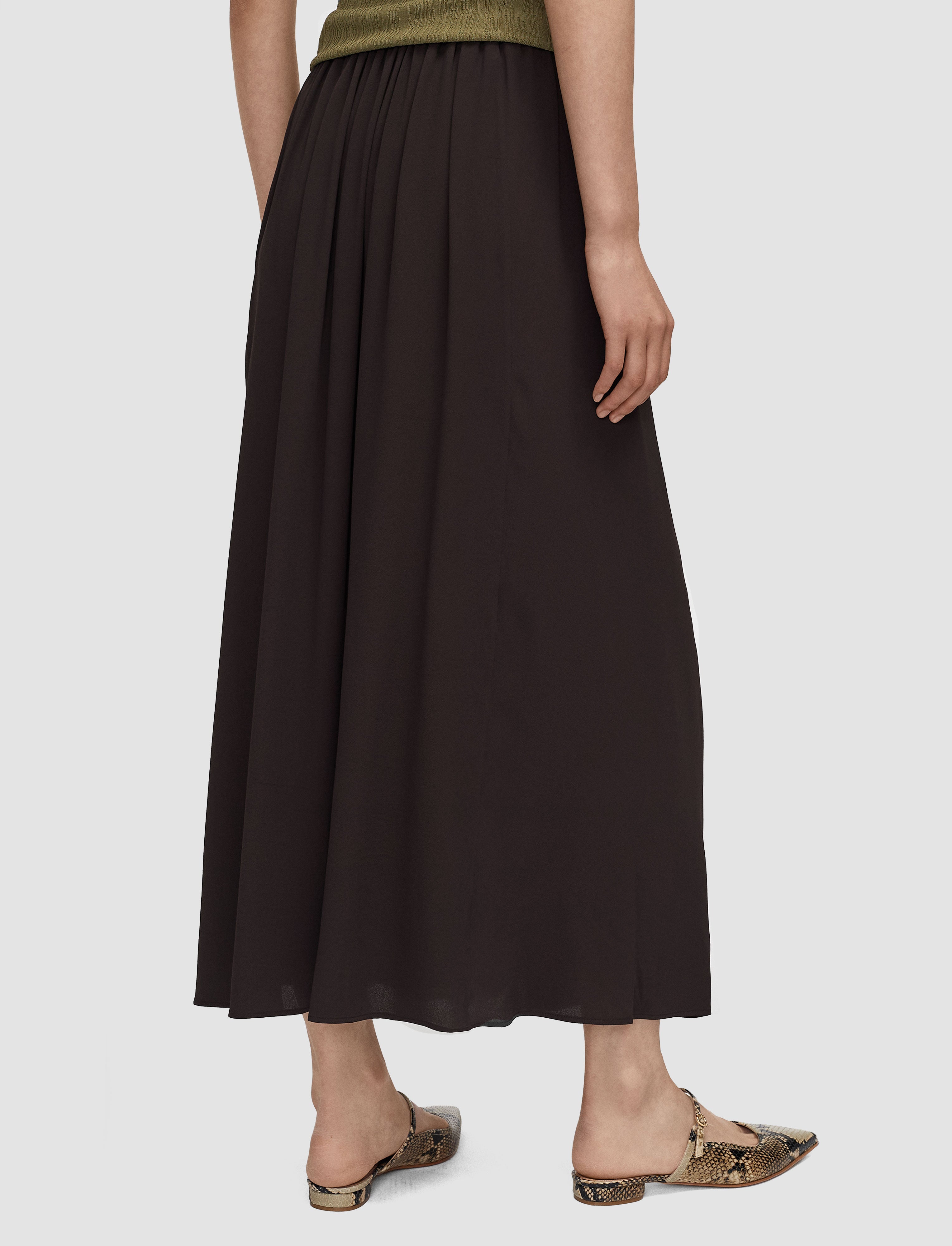 brown-elba-silk-blend-crepe-skirt-JOSEPH
