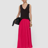 Pink Elba Silk Blend Crepe Skirt - Joseph