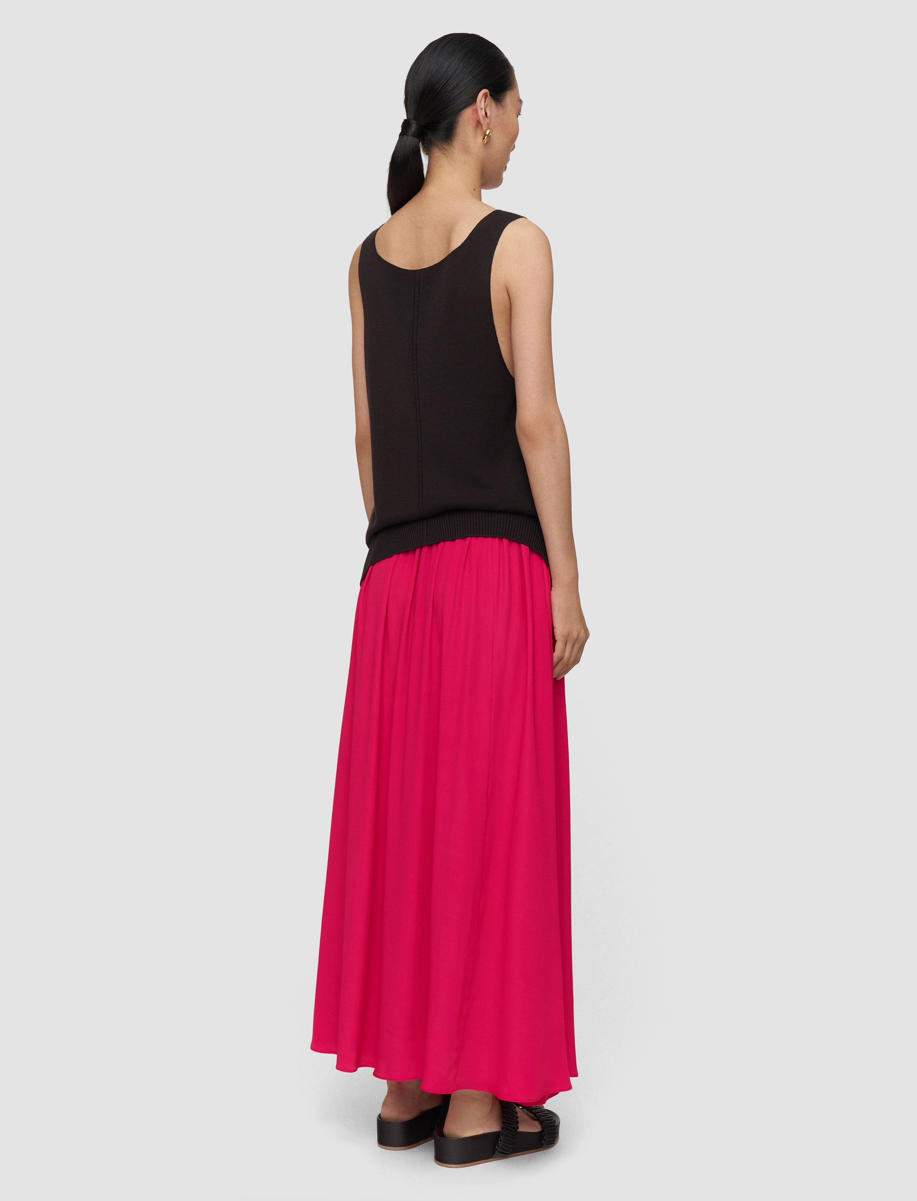 ピンク-elba-silk-blend-crepe-スカート-JOSEPH