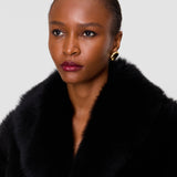 Brown Elektra Long Hair Shearling Coat - Joseph
