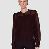 Purple Elisa Silk Chiffon Blouse - Joseph