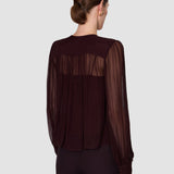 Purple Elisa Silk Chiffon Blouse - Joseph