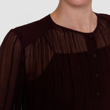Purple Elisa Silk Chiffon Blouse - Joseph