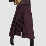 Purple Ella Knit Weave Plissé Culottes - Joseph