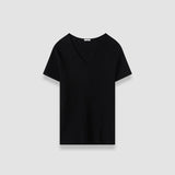 Elly Silk Stretch V Neck Top