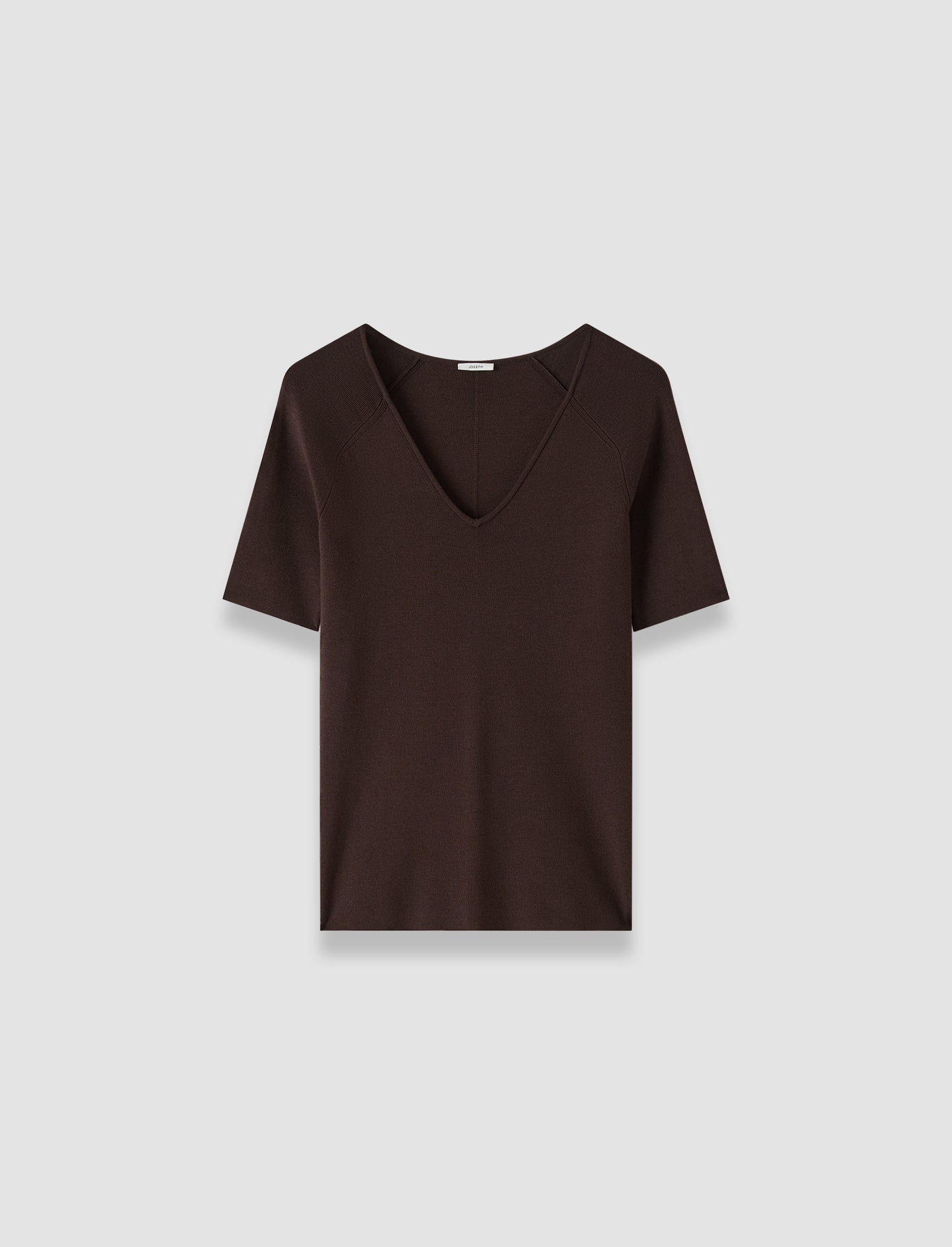 brun-top-col-v-elly-en-stretch-de-soie-JOSEPH