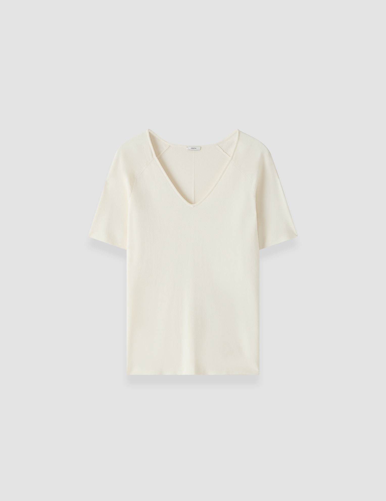 Ivory Elly Silk Stretch V Neck Top - Joseph