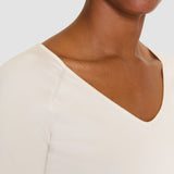 Ivory Elly Silk Stretch V Neck Top - Joseph