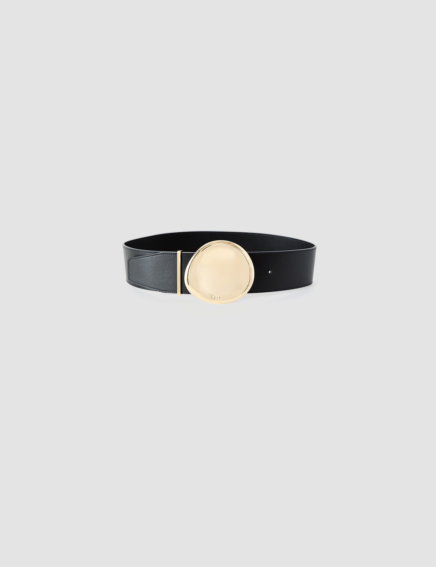 Black Elodie Bean Wide Leather Belt - Joseph
