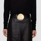Black Elodie Smooth Nappa Leather Belt - Joseph