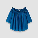 Blue Emi Textured Silk Top - Joseph