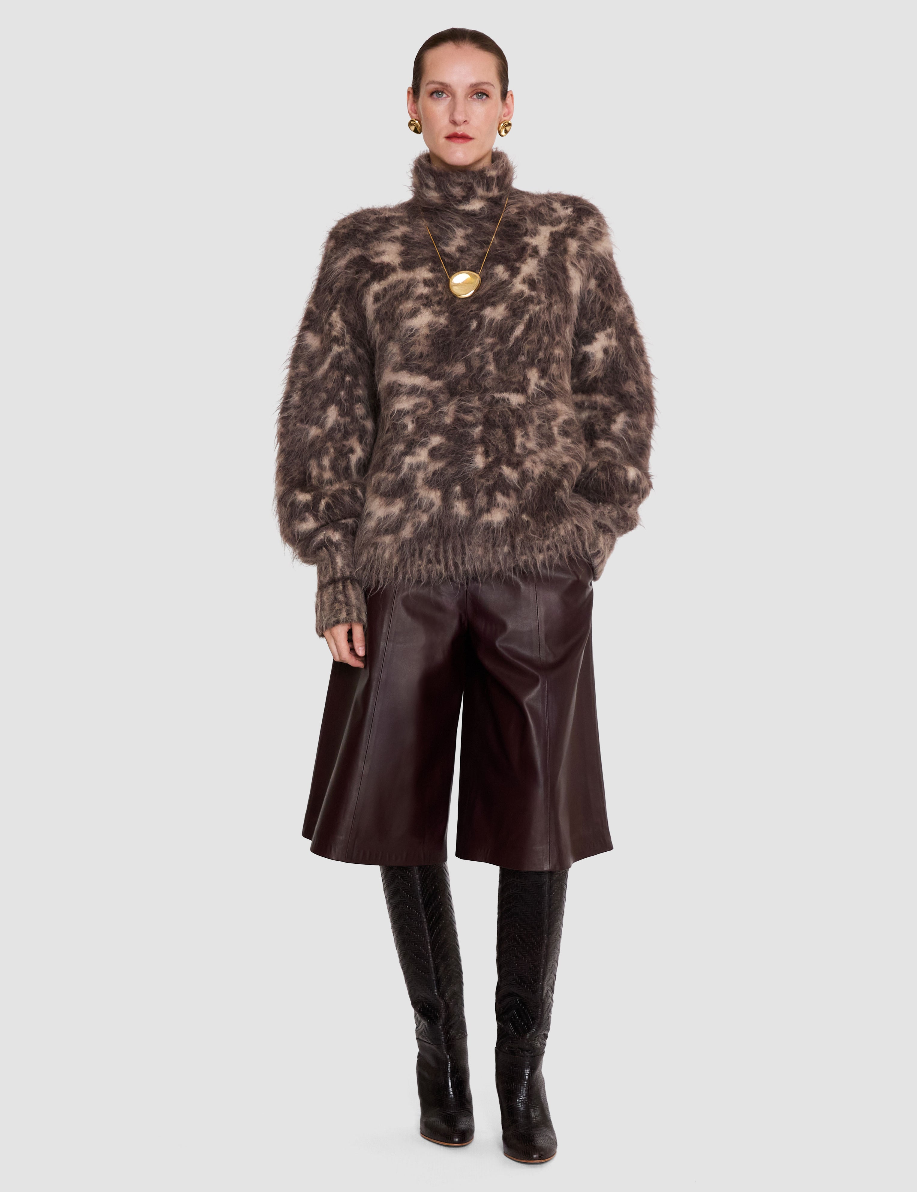 Brown Esme Fluffy Alpaca Jumper - Joseph