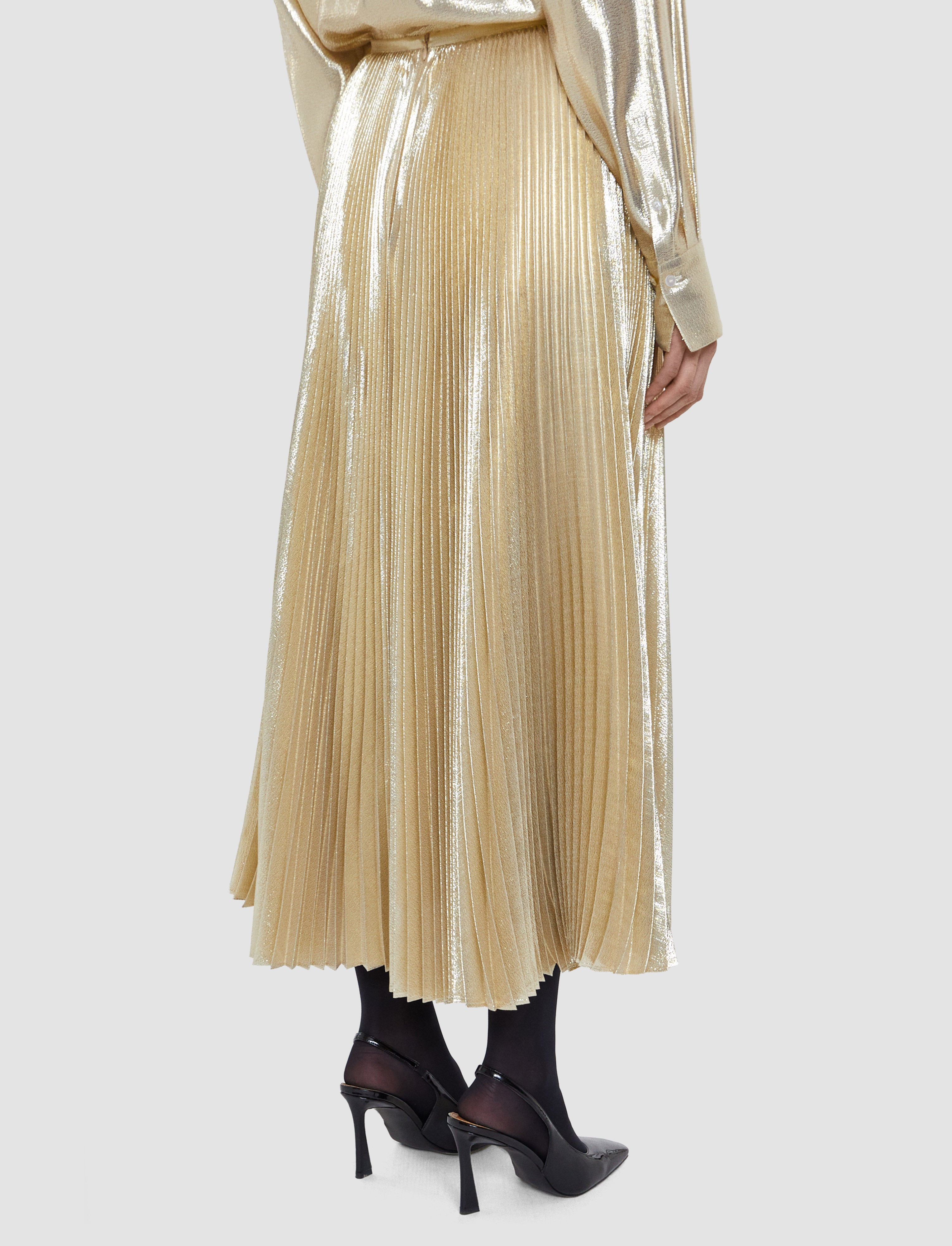 gold-essai-lame-シルク-スカート-JOSEPH
