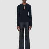 Black Fabiola Fluid Jersey Blouse - Joseph