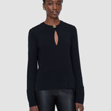 Black Fabiola Fluid Jersey Blouse - Joseph