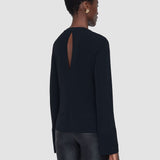 Black Fabiola Fluid Jersey Blouse - Joseph