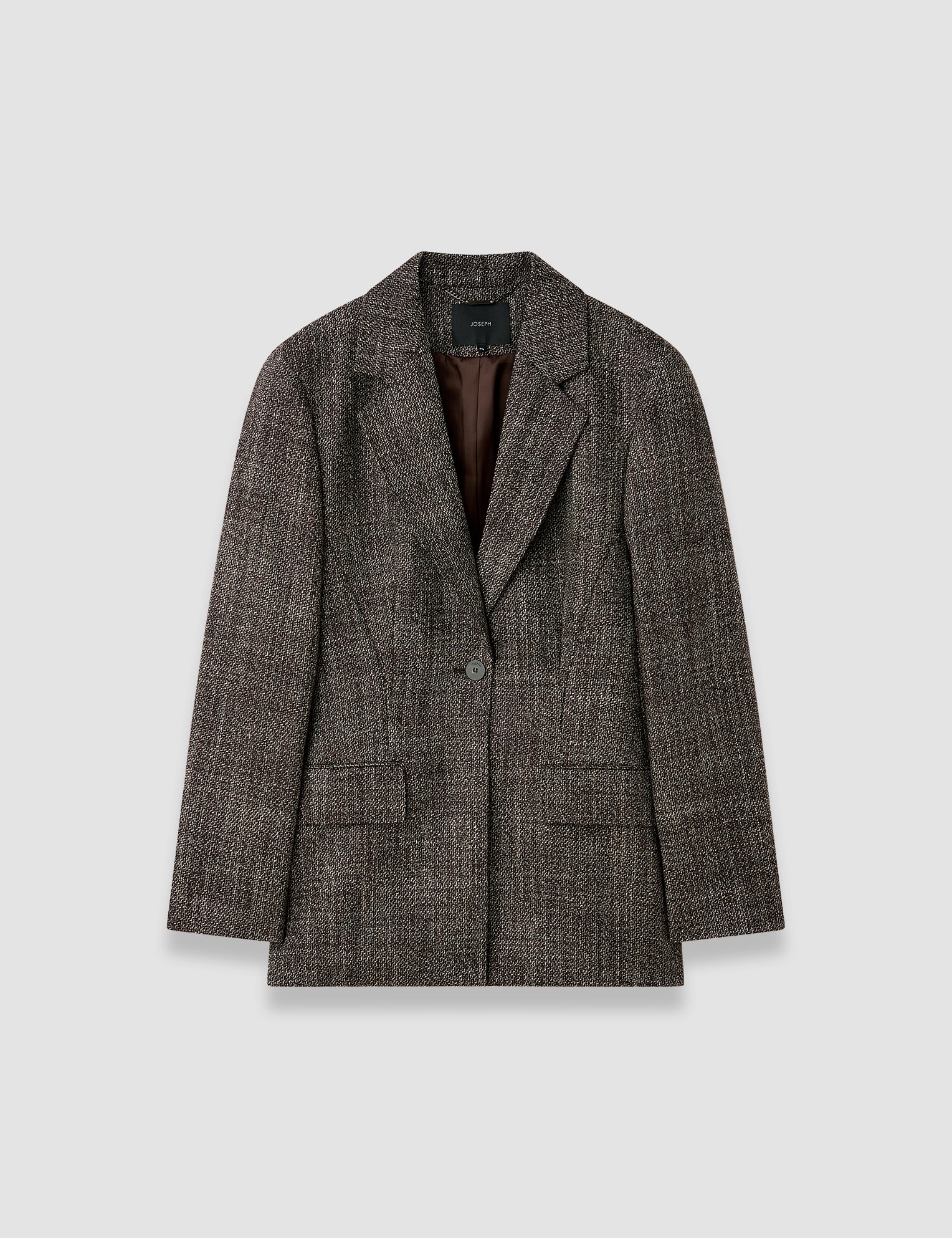 Brown Fallon Textured Tailoring Wool Jacket - Joseph