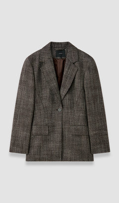 Brown Fallon Textured Tailoring Wool Jacket - Joseph