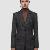 Brown Fallon Textured Tailoring Wool Jacket - Joseph